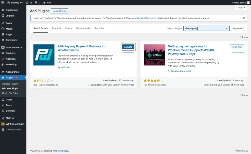 ABA PayWay GPL WooCommerce payment gateway checkout integration WordPress plugin