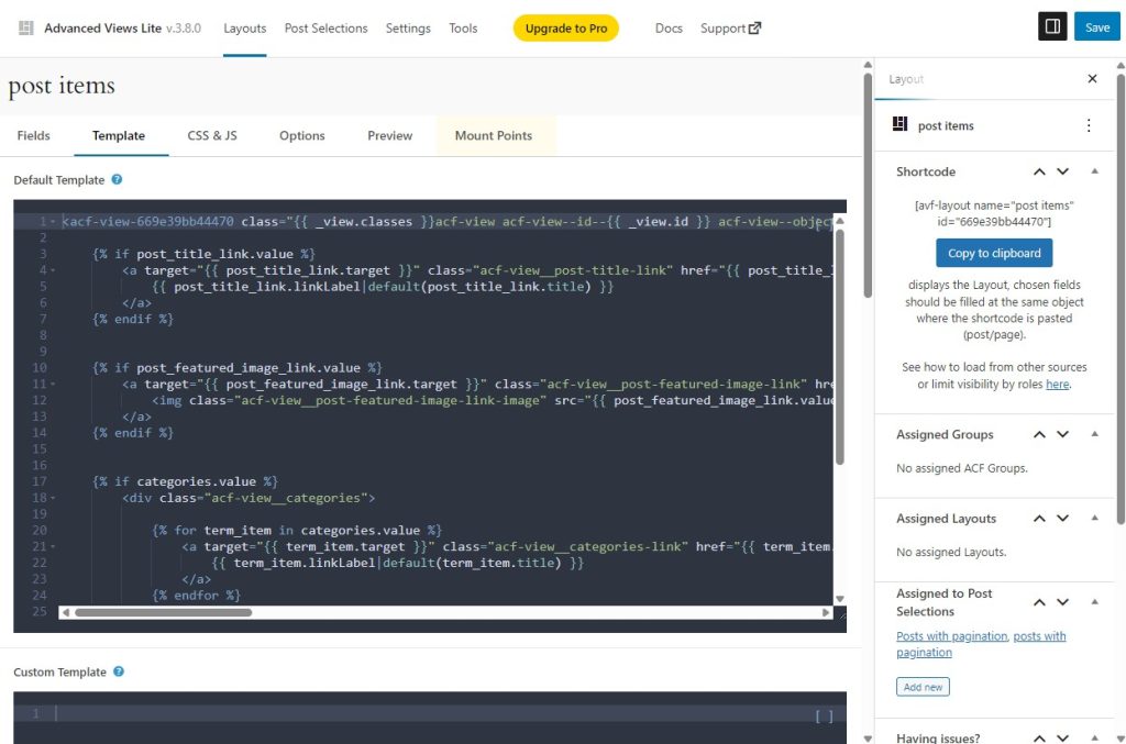 ACF Views GPL dynamic content display WordPress plugin interface custom fields layout builder