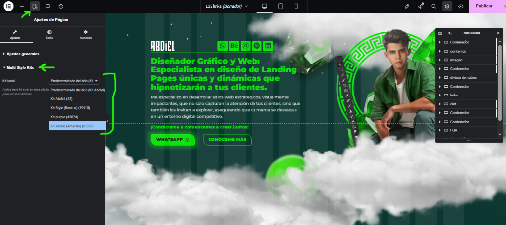 Abdiel Multi Style Kits Elementor GPL design templates library WordPress plugin interface