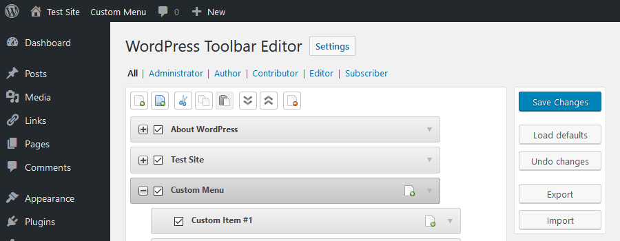 Admin Menu Editor GPL WordPress admin menu customization drag and drop interface plugin dashboard