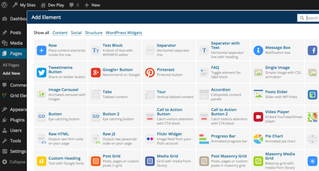 Advanced Visual Elements GPL WordPress UI components animation design blocks plugin interface