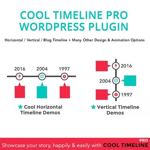 Cool Timeline Pro GPL vertical timeline WordPress layout design