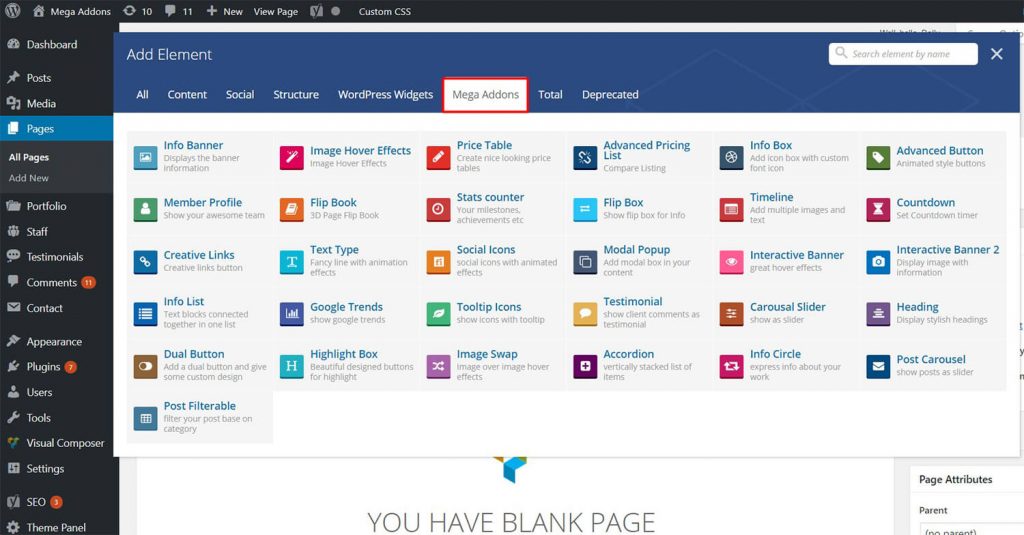 Mega Addons for Visual Composer Pro GPL WPBakery page builder interface elements