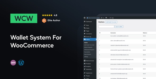 WP Wallet System GPL digital wallet balance dashboard WooCommerce WordPress plugin