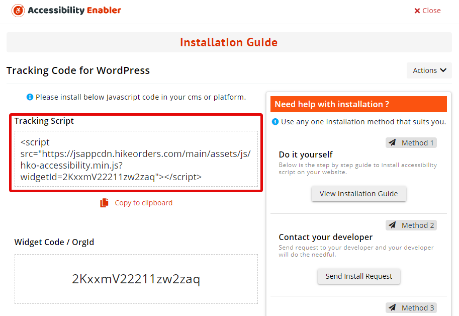 Accessibility Enabler GPL accessibility toolbar widget WordPress plugin interface