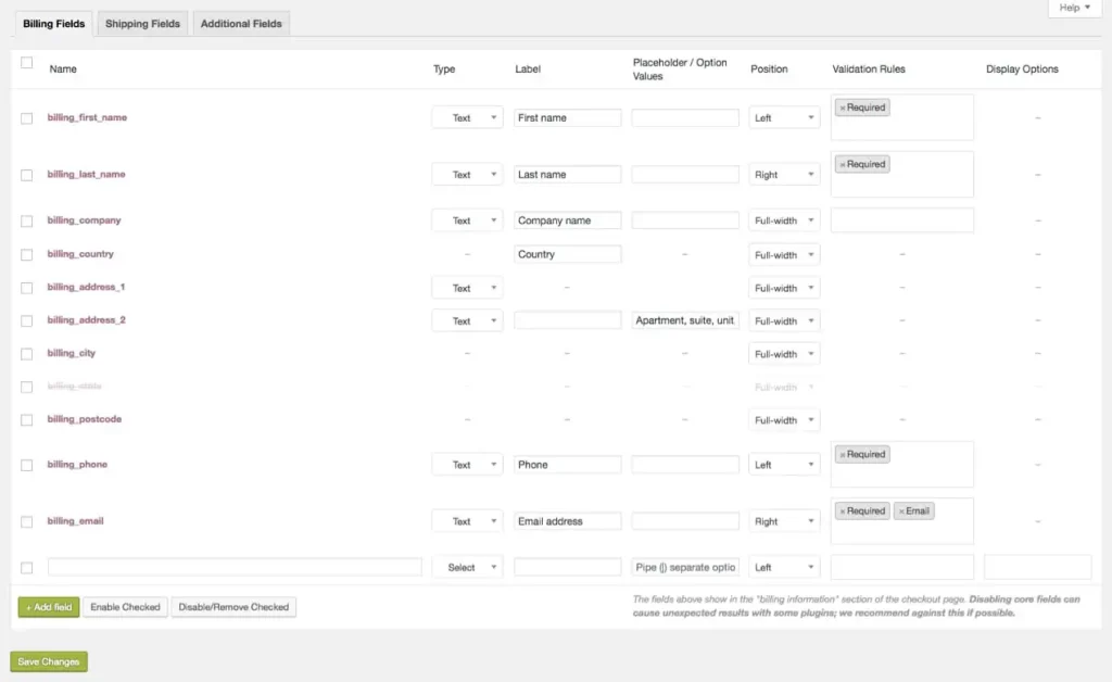 Additional Checkout Fields for Woo GPL WooCommerce checkout form custom fields plugin interface
