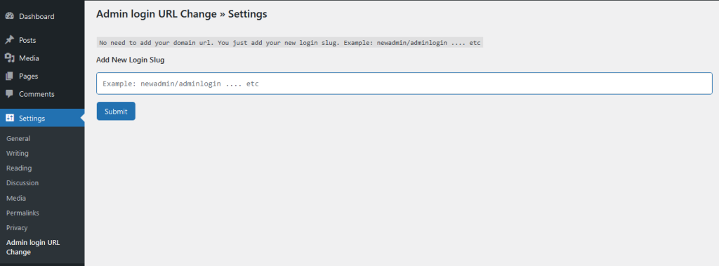 Admin Login URL Change GPL WordPress security login URL customization plugin dashboard interface