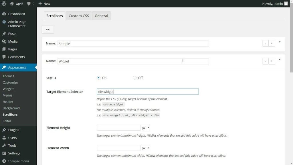 Admin Page Framework GPL WordPress developer admin panel framework settings builder interface