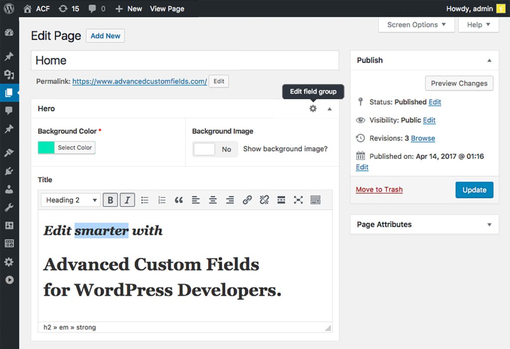 Advanced Custom Fields GPL WordPress custom fields meta box builder plugin interface