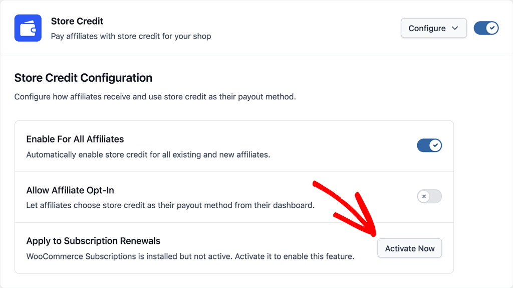 AffiliateWP Store Credit GPL WooCommerce store credit affiliate rewards wallet system plugin dashboard interface