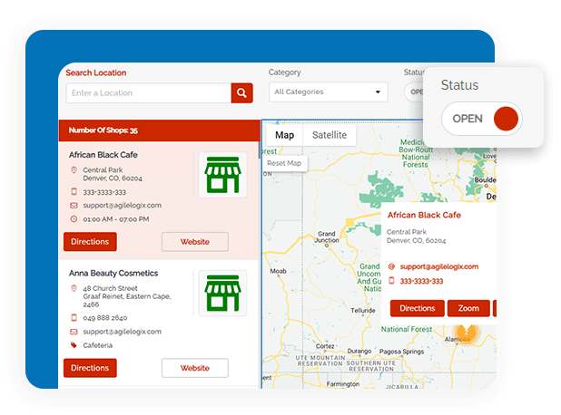 Agile Store Locator Nulled WordPress Google Maps store finder interactive location map plugin interface